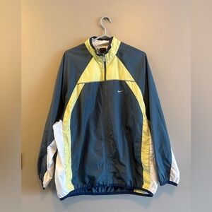 VTG Nike Men's Blue and Yellow Windbreaker Jacket